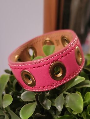 Coach Y2K Leather Grommet Bracelet